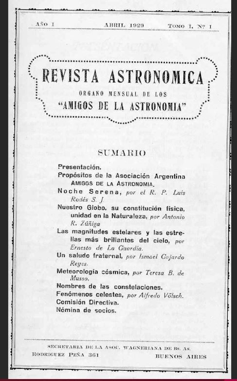 Portada de la Revista Astronómica